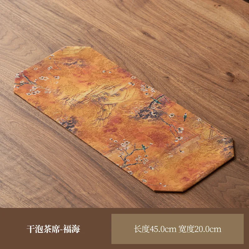 Silk Ruyi Tea Coaster, Teapot Mat, Kung Fu Tea Set Accessories, Anti-Collision Heat Insulation Mat, Teapot Holder, Tea Oasis Select Ceremony Mat - Fuhai