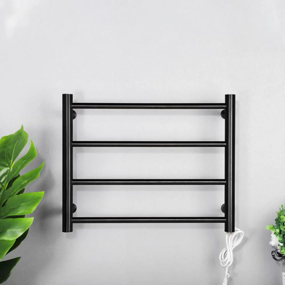 Gold Electric Towel Rack Electric Rail 4 Bars Ladder 304 Stainless Steel Clothes/Towel Warmer Rack Drying Rack For Bathroom Oasis Select black RightUS