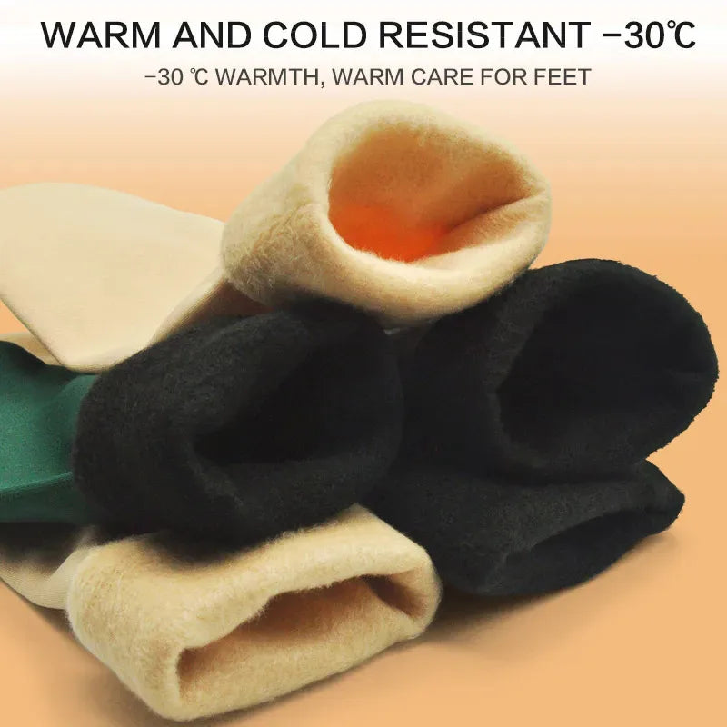 1/3/5pairs Women'S Velvet Thick Floor Socks Home Sleeping Socks Winter Warm Soft Warm Plush Sock Girls Solid Color Velvet Socks Oasis Select