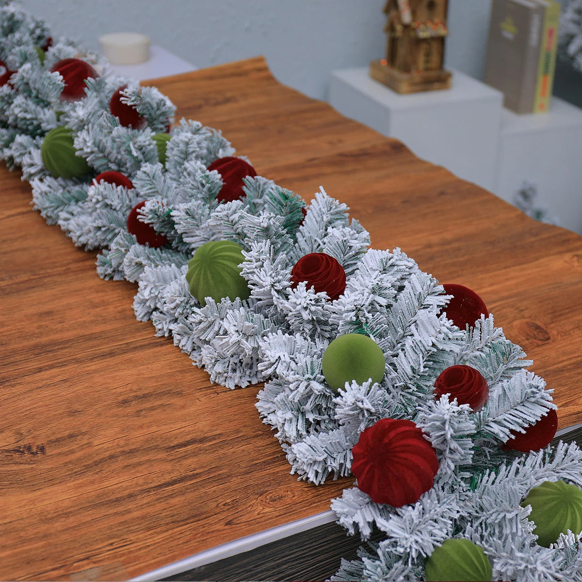 Lifelike Christmas Rattan Garland | Snowfall Holiday Decoration