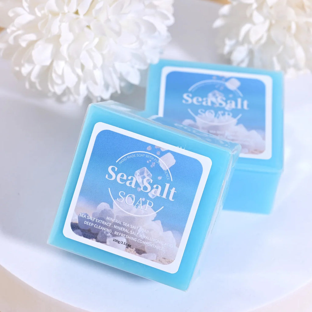 B+Hyaluronic Acid Sea Salt Deep Cleaning Handmade Soap For Cleansing And Bathing 100G Portable Travel Cleaning Soap Oasis Select