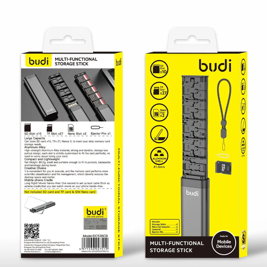 BUDI 30 Slots SD SIM Card Case Holder Multi-function Phone Card Organizer Storage Box Holder Alloy Aluminum Oasis Select