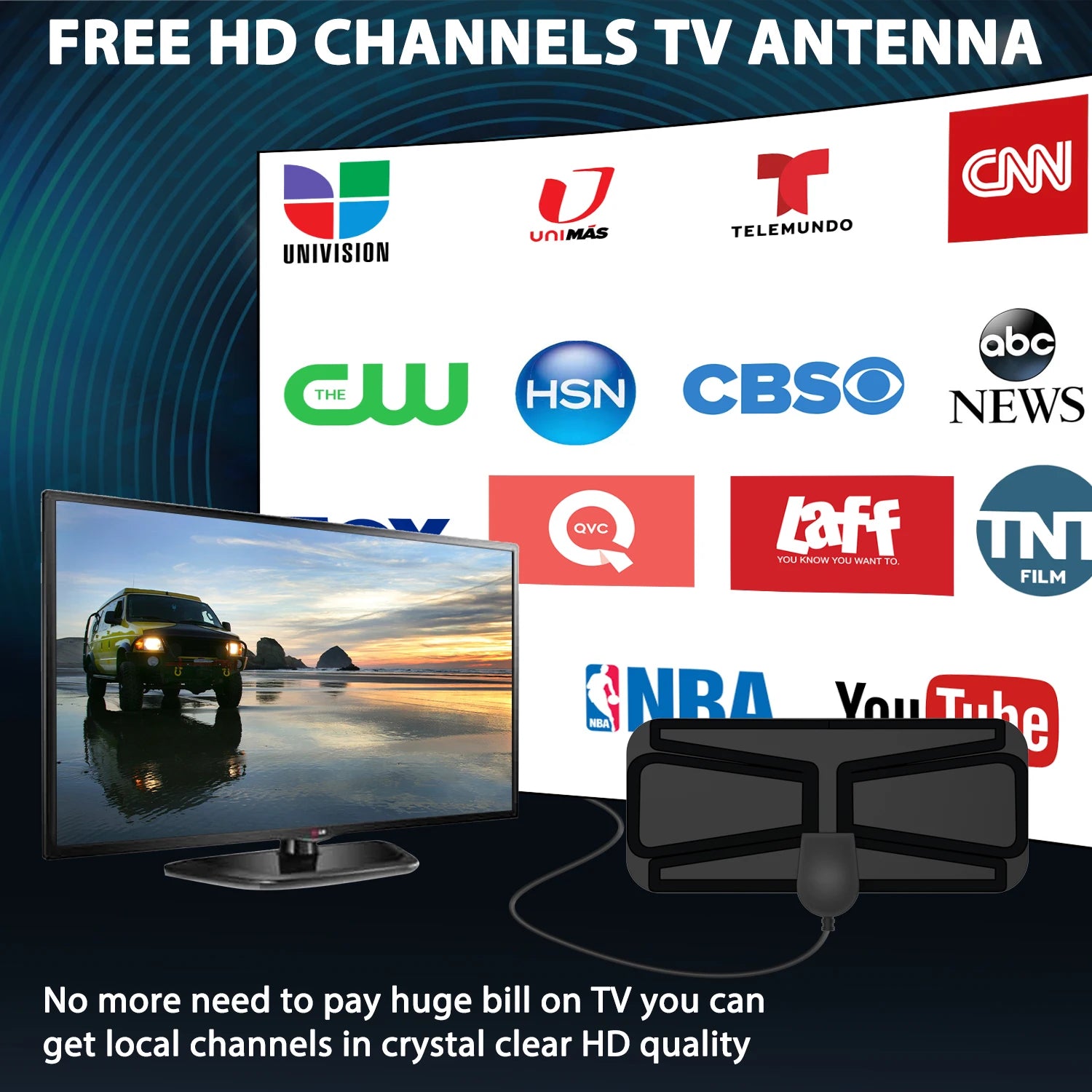 2026 HDTV antenna with butterfly pattern for your TV. High-definition digital TV antenna. Oasis Select