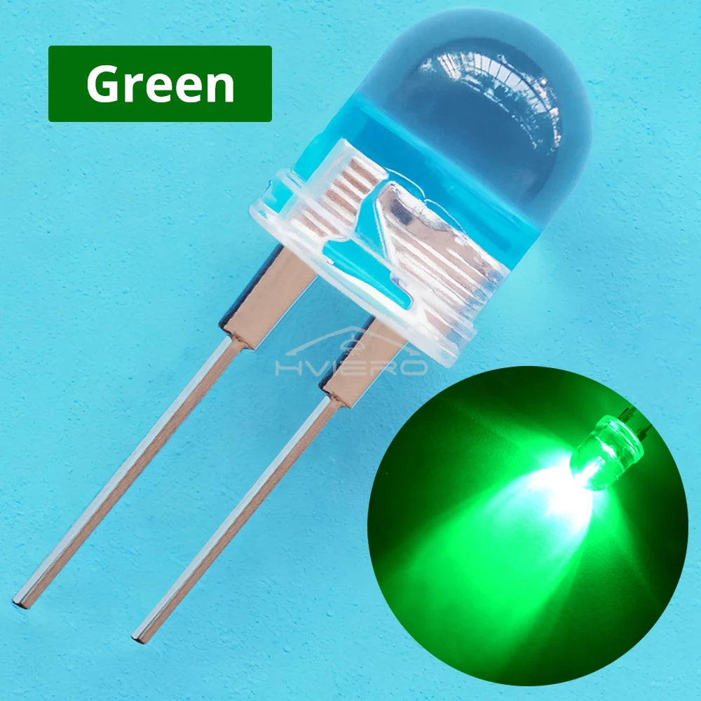 50PCS 10mm Round LED Diodes – High Brightness Multi-Color