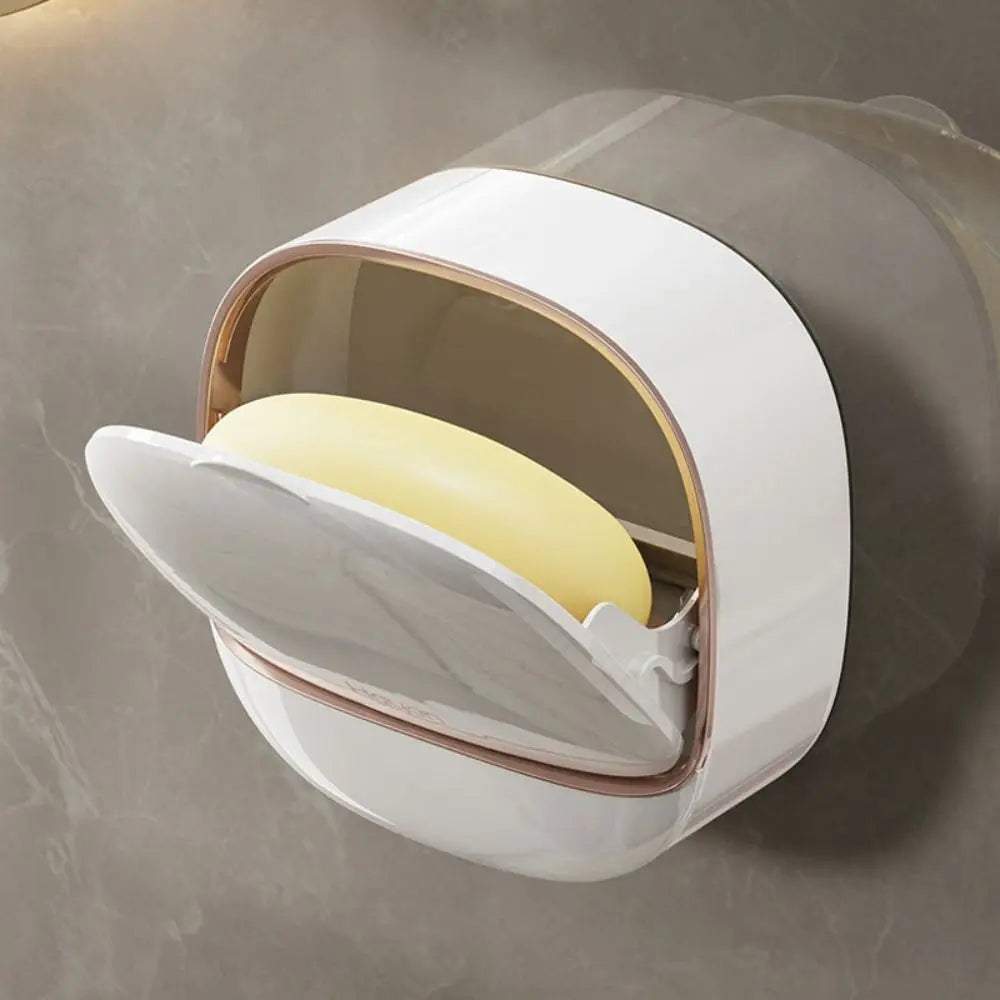 Wall Mounted Soap Dish With Drainage Box Waterproof Punch-Free Bathroom Drain Soap Box Soap Storage Case Bathroom Accessories Oasis Select