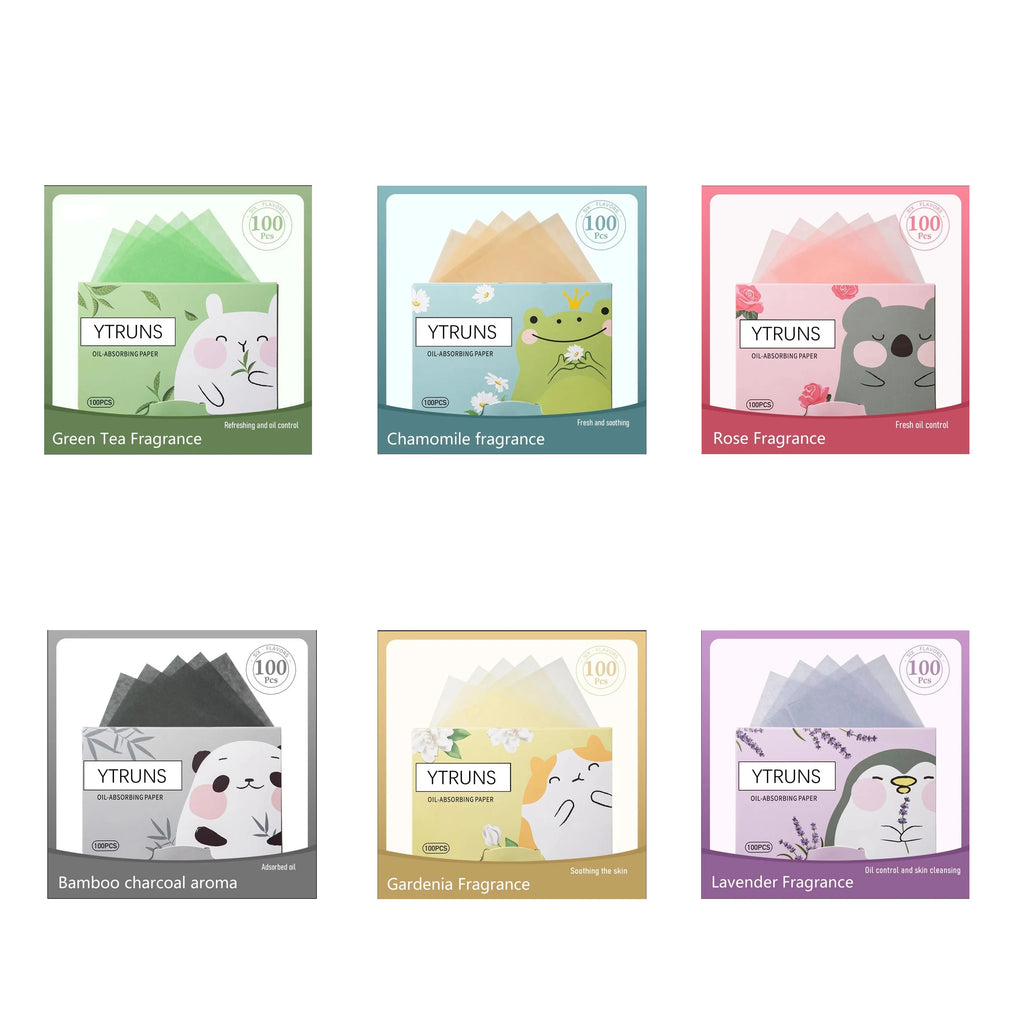 Oil Blotting Sheets 100pcs – Green Tea, Rose & Bamboo Charcoal