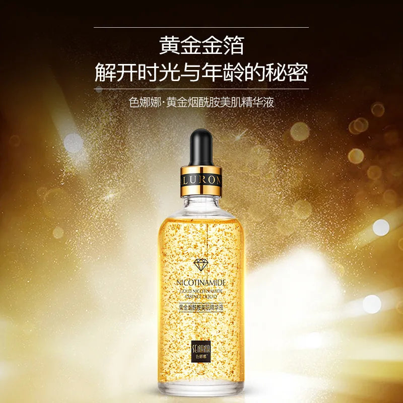 100ml 24k Gold Nicotinamide Facial Essence Hydrating and Moisturizing and Preventing Dryness Skin Hyaluronic Acid Face Serum Oasis Select