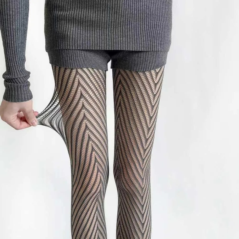 Personality Thin Floral Lace Tights Sexy High Elastic Fishnet Stockings Breathable Hollow Out Pantyhose Women Oasis Select 5 XXXS