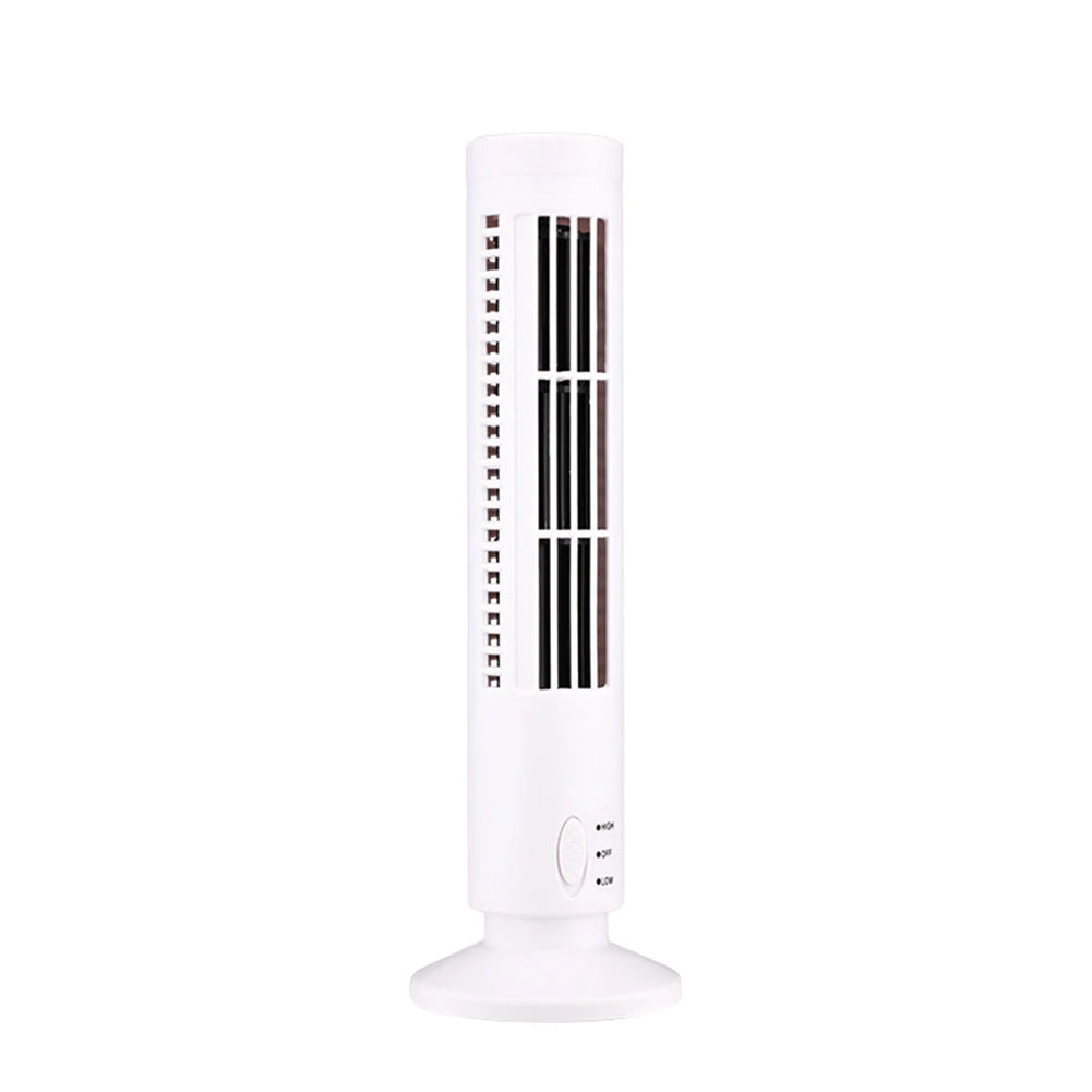 Mini Bladeless USB Tower Fan – 2-Speed Portable Vertical Fan Bladeless Tower Fan Oasis Select White with Light 1 United States