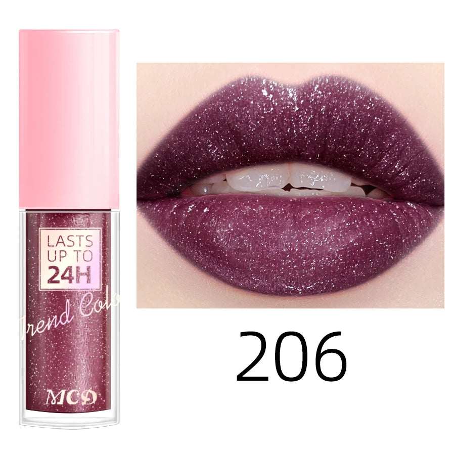 MCD Glitter Lip Gloss – 18 Shades, Waterproof & Long-Lasting