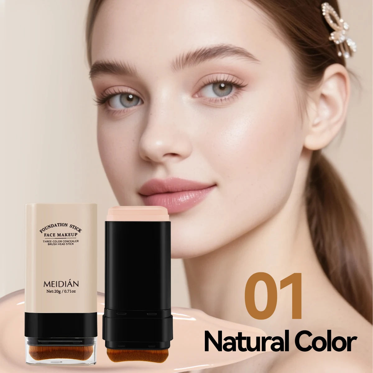 Moisturizing Foundation Stick – Lightweight Long-Lasting Makeup Foundation Stick Oasis Select 01 Natural Color