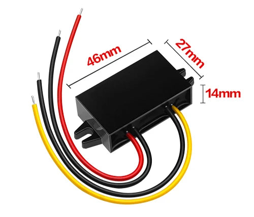 12V24V to 5V 3A Micro Mini USB Step Down Voltage Power Supply Output Adapter DC-DC Car Power Converter with Reverse Protection Oasis Select Wire 12V24V 5V 3A