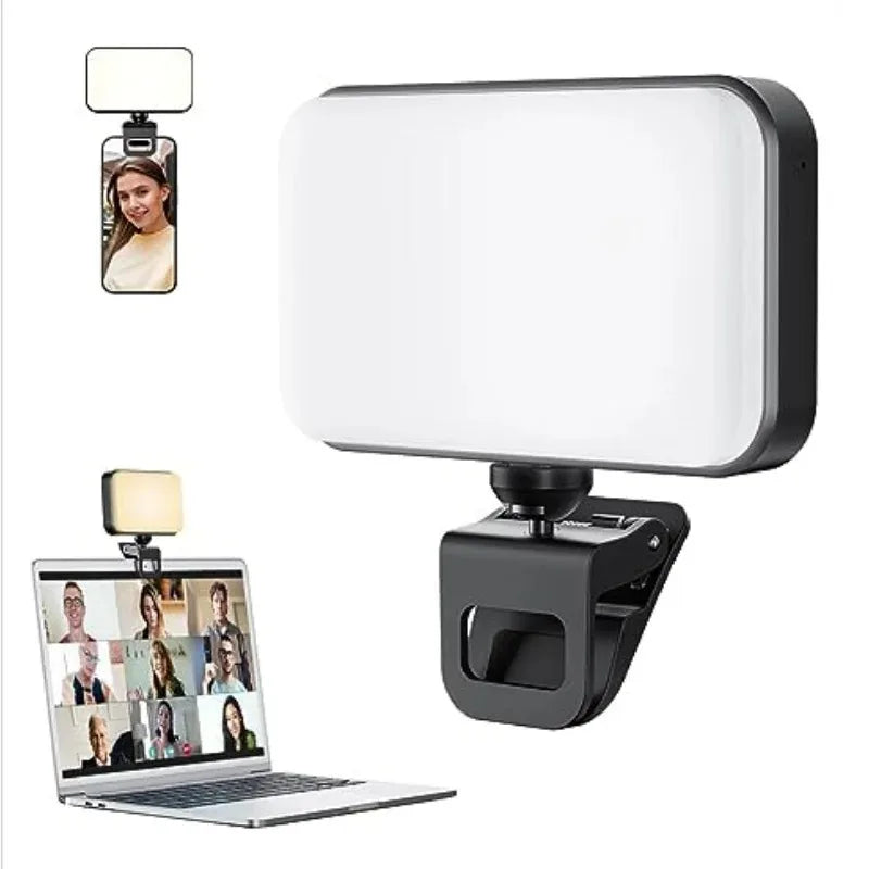 Mini Portable Fill Light LED Video Light Photography Lighting Cell Phone Selfie Livestreaming Fill Lamp Cold and Warm Vlog Lamp Oasis Select black