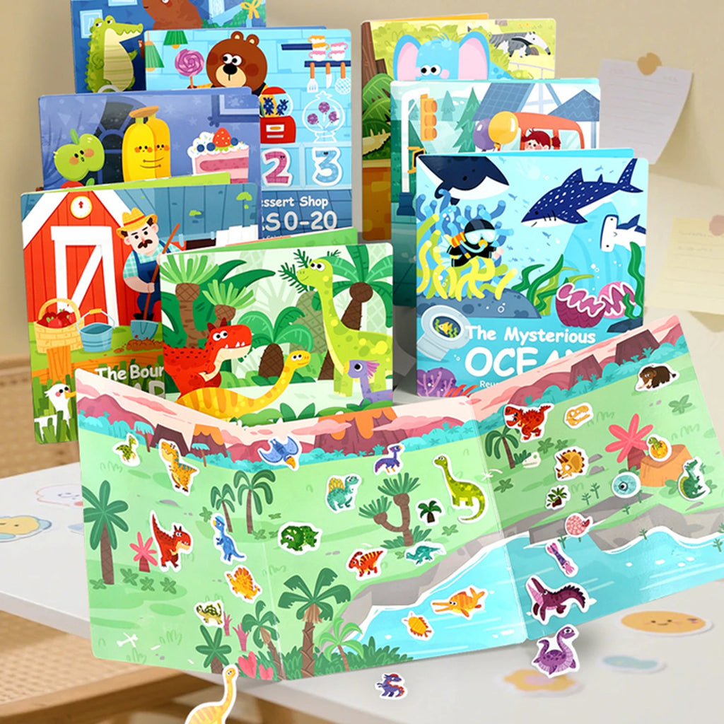 Reusable Kids Sticker Book – Color Learning Toddler Activity