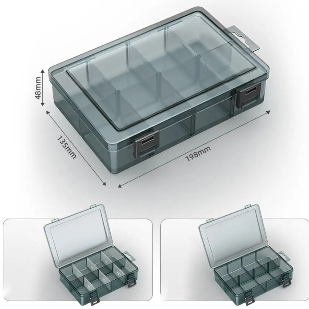 Transparent Plastic Parts Box with Removable Dividers