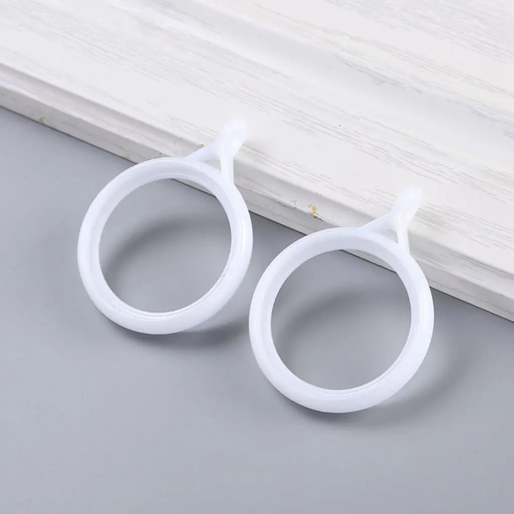 Elegant Strong Solid Color Simple Mute Thicken Curtain Rings Hanging Loop Buckle Roman Rod Clip Hook Curtain Accessories Oasis Select white