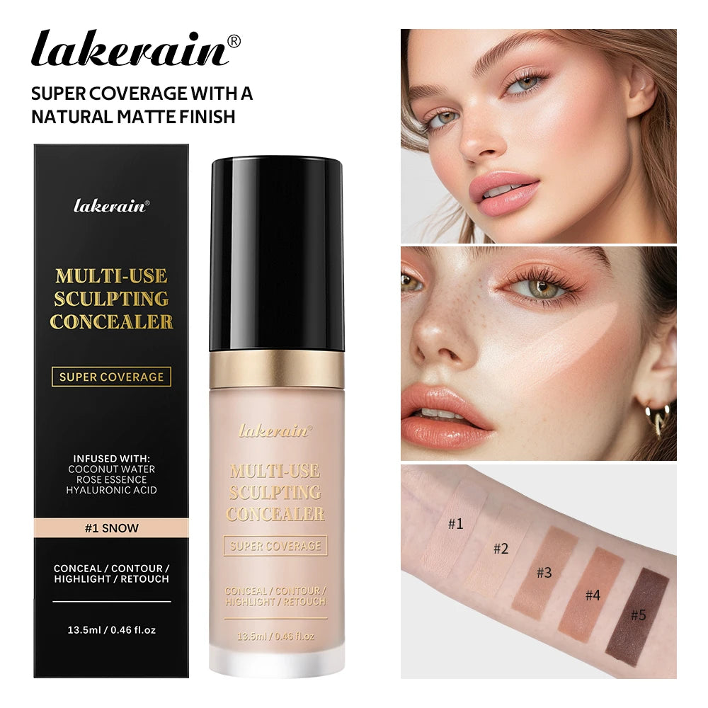 Super Concealer For Face Cover 5 Colors Highlight Contour Retouch Multi Use Super Coverage Hydrating Free Oil Formula Makeup Oasis Select