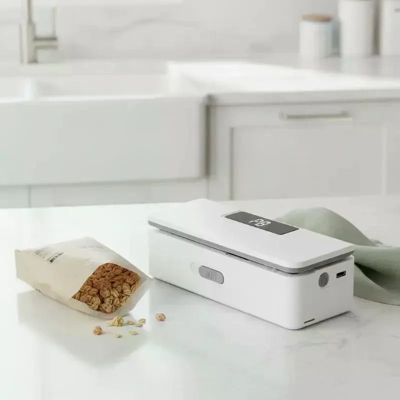 Bag Sealer 2 In 1 USB Rechargeable Mini Heat Seal Device for Plastic Food Bags Picnic Snack Storage Use Oasis Select