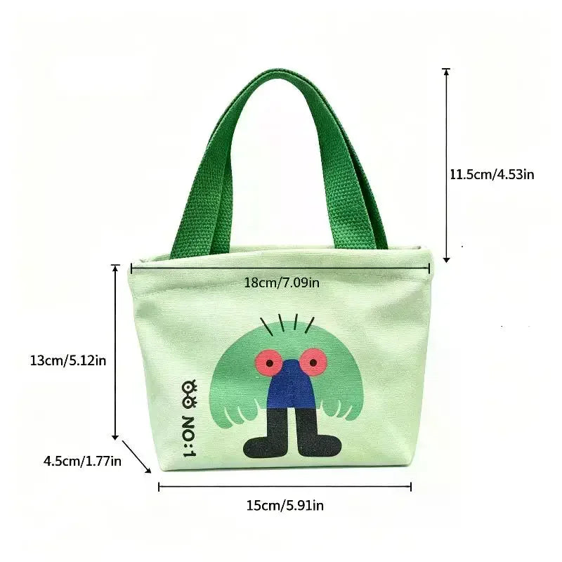Canvas Bag Korean Style Small Bags Women's Handbag Mini Hand Snack Bag Lunch Bag Oasis Select