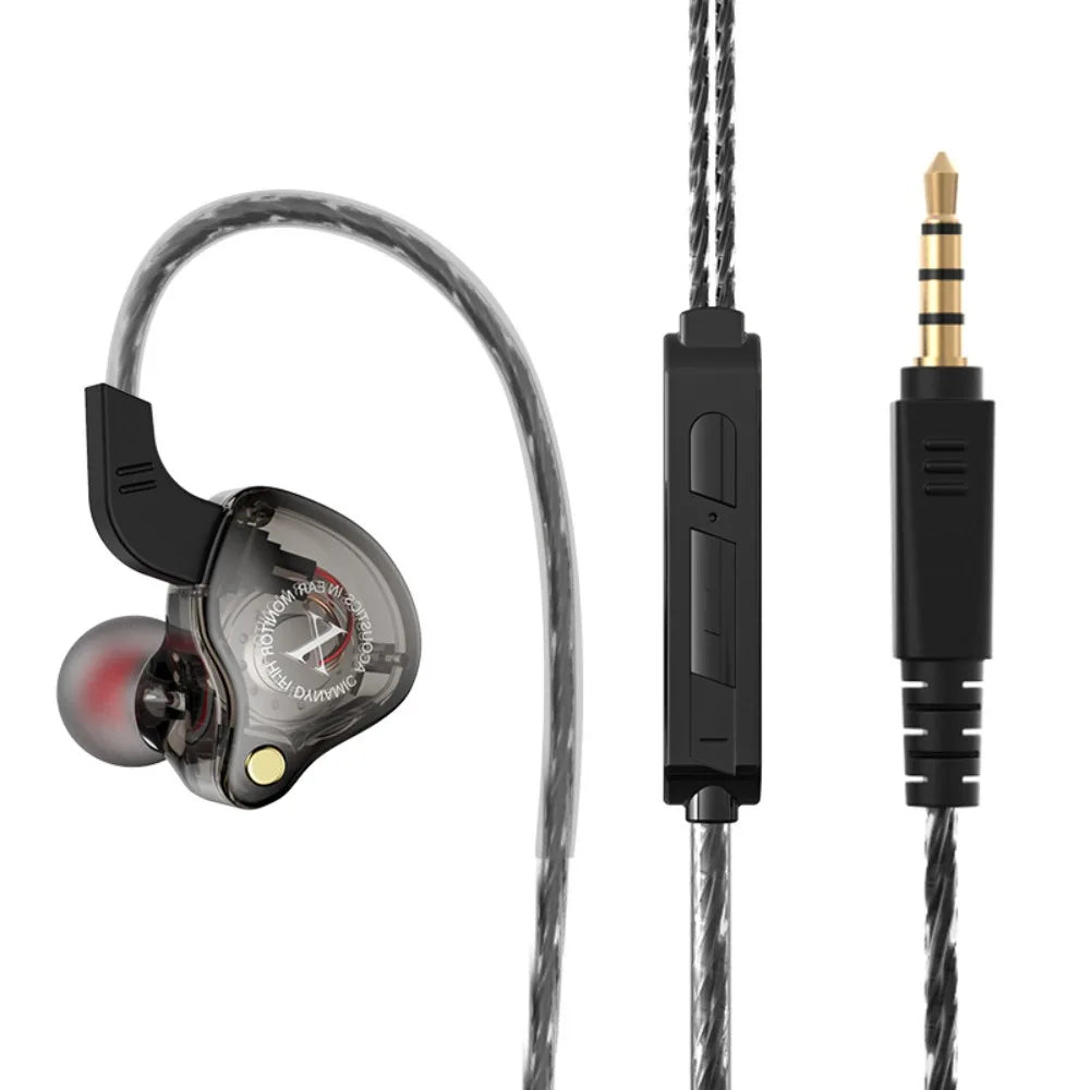 In-ear Sports Ear Wrap HIFI Heavy Bass Wired Mobile Phone Music Headphones Super Clear Sound Quality Headphones Oasis Select Black