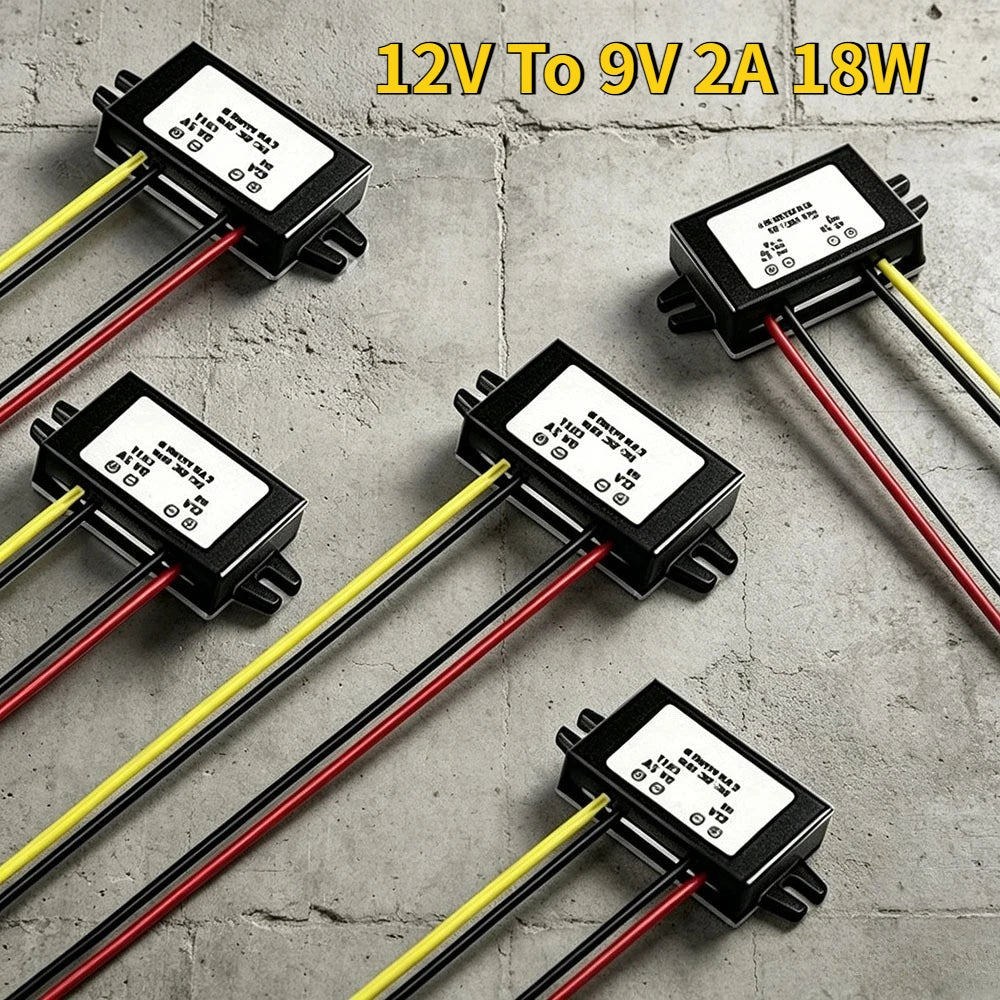 High Efficiency DC/DC Converter 12V Step Down To 9V 2A 18W Power Supply Module Waterproof Buck Voltage Reducer For Car Device Oasis Select