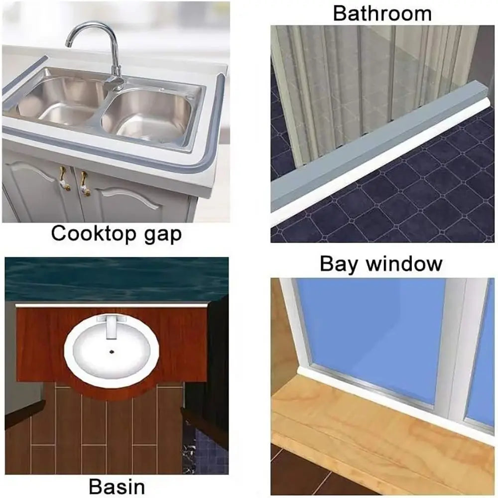 Professional Wet Dry Separation Shower Threshold Sink Bathroom Water Dam Guard Collapsible Silicone Water Stopper Wash Machine Oasis Select