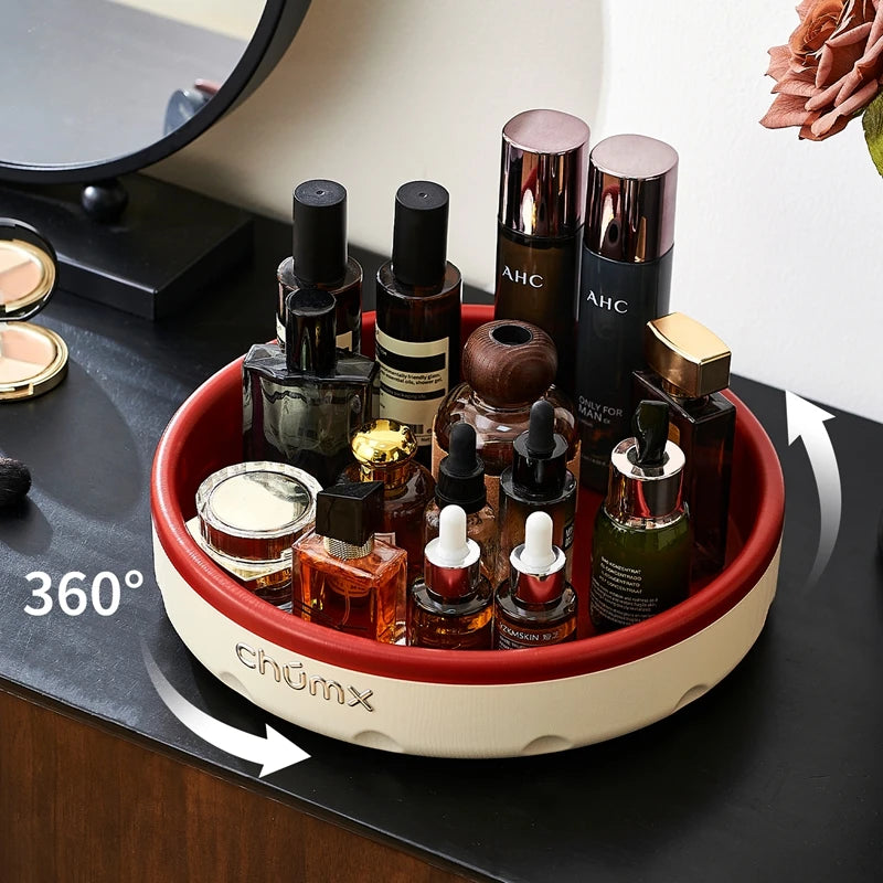 Desktop storage box, 360-degree rotating makeup organizer, perfect for bedrooms, living rooms, and bathrooms, stylish design Oasis Select