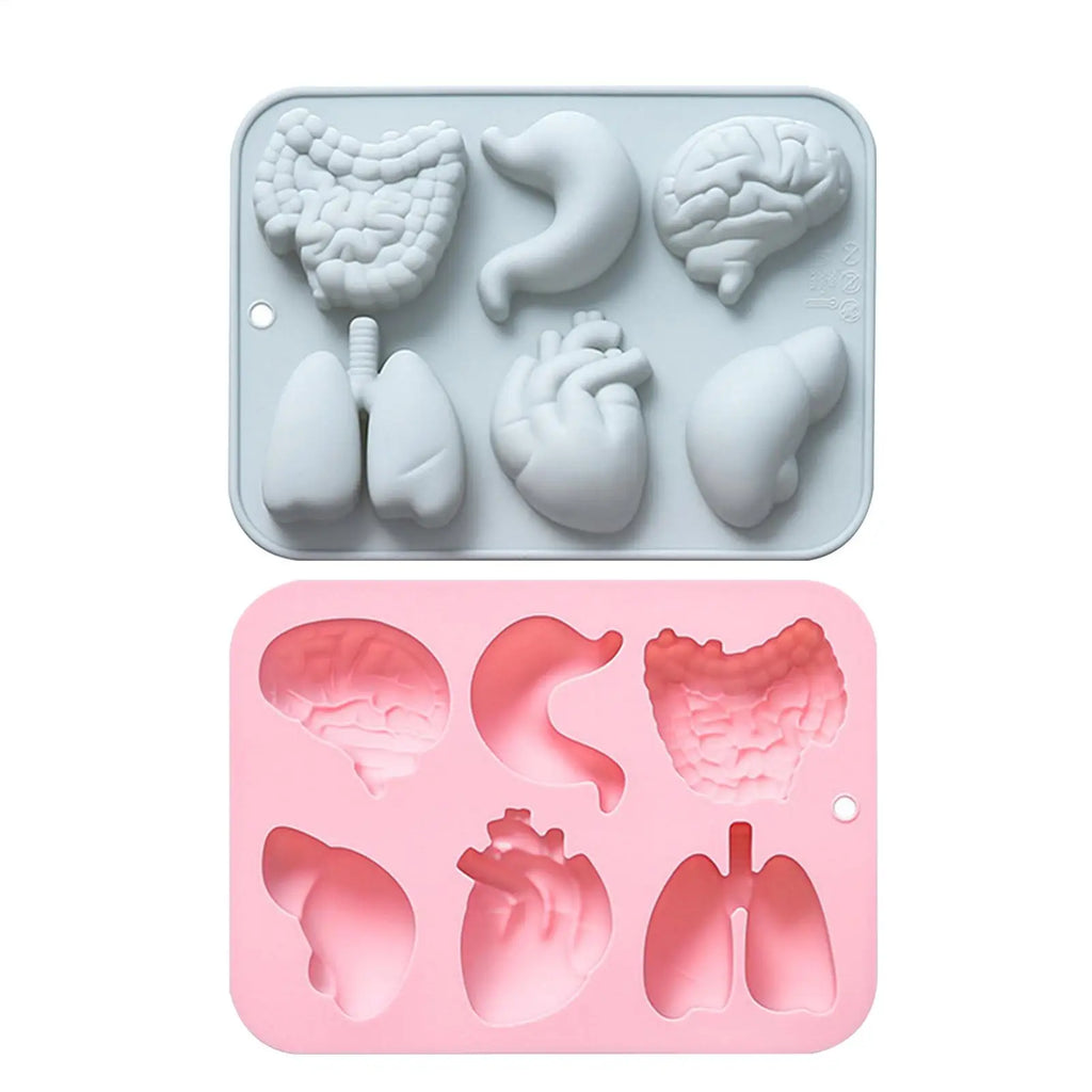 Organ Silicone Molds Halloween 3D Organ Shape Chocolate Candy Pudding Ice Cubes Tray Cupcake Baking Candy Cookie Ice Mold Oasis Select