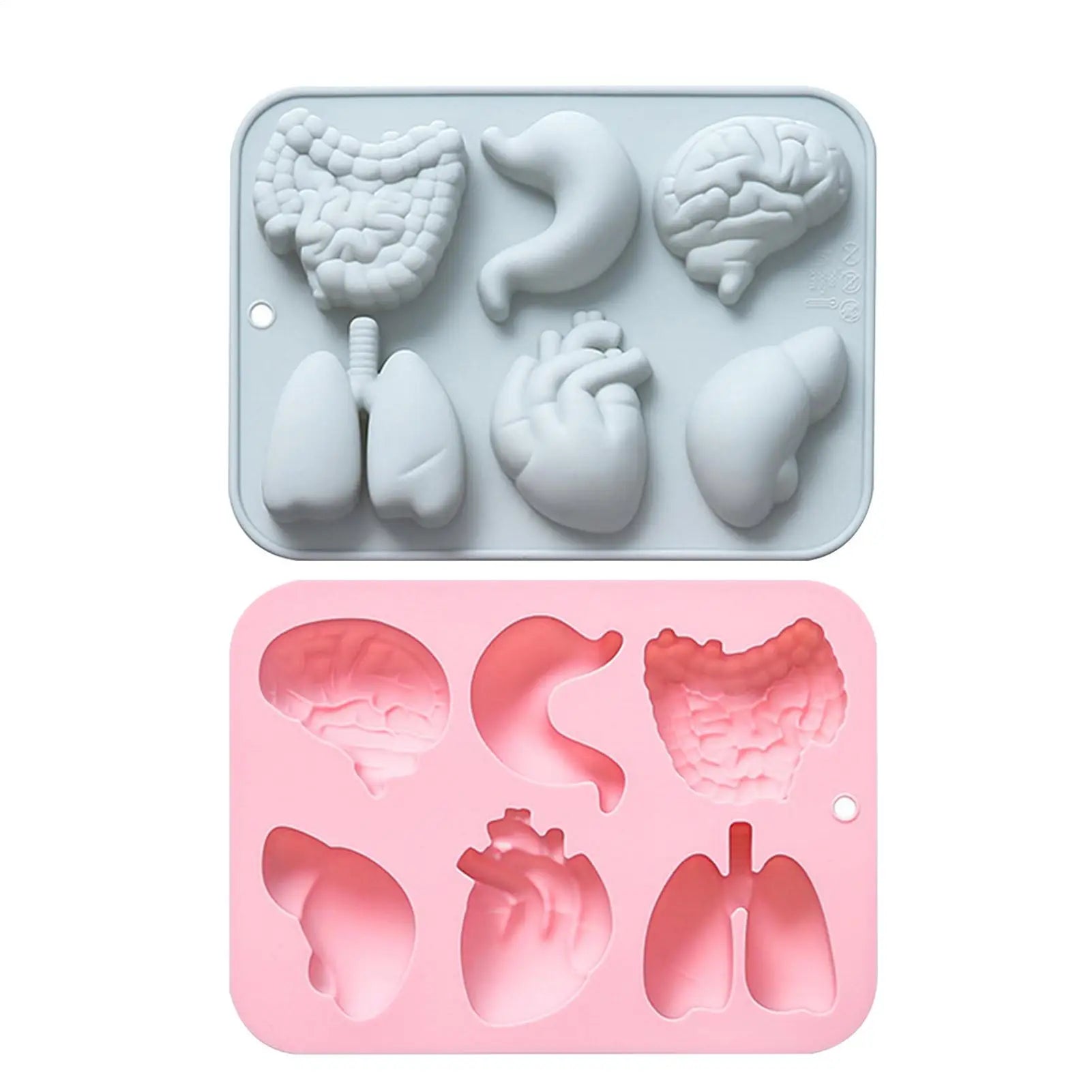 Organ Silicone Molds Halloween 3D Organ Shape Chocolate Candy Pudding Ice Cubes Tray Cupcake Baking Candy Cookie Ice Mold Oasis Select