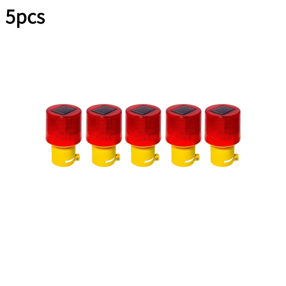 Solar LED Emergency Light Solar Traffic Tower Crane Warning Light LED Bulb Lamp For Construction Site Harbor Road Marine Lamp Oasis Select 5pcs