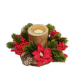 Christmas Candle Holder Wreath With Pinecones And Red Berries Candle Wreath Decorative Ornament Artificial Wreath Oasis Select Red