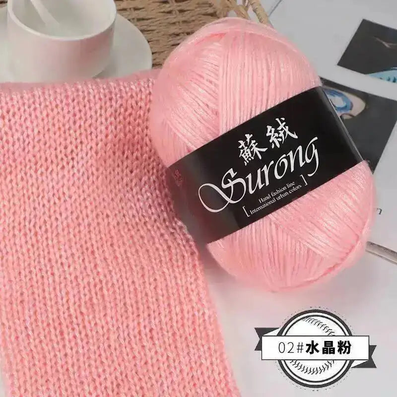 100g Metallic Hand knitting Yarn Crocheting silk acrylic Yarn to knit sweater blanket hat line Crocheting bag slipper Thread Oasis Select White 2