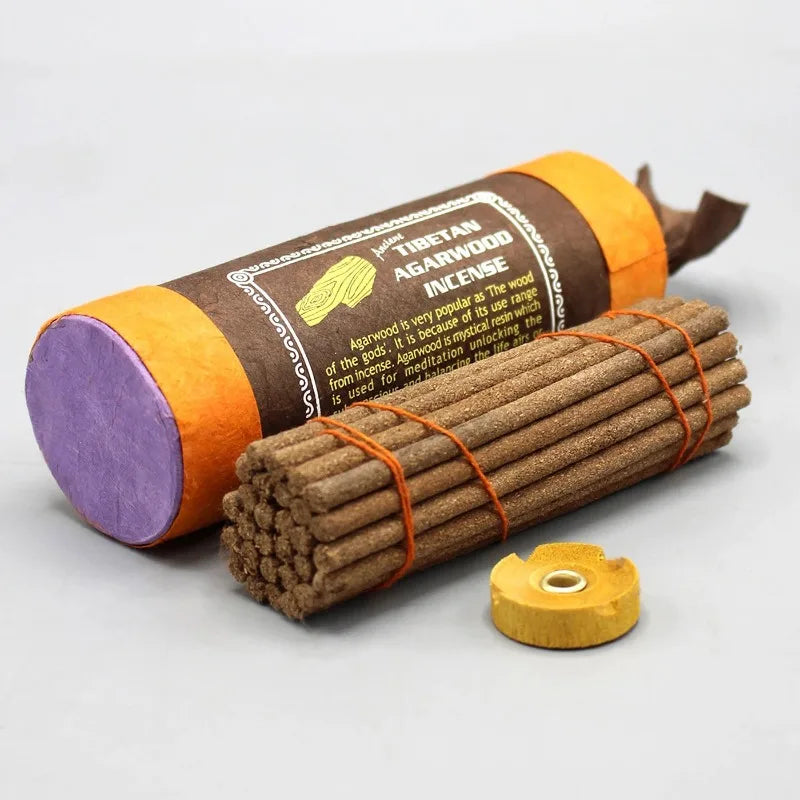 30PC Nepal Handmade Incense Sticks Ancient Tibetan Fragrance Colored Short Tube Thick Thread Incense Cedar Palo Santo White Sage Oasis Select Agarwood