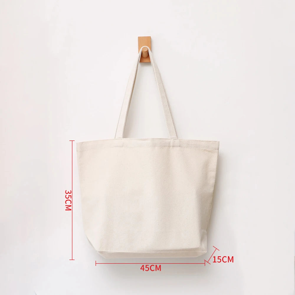 Large Capacity Folding Canvas Bag Reusable Shopping Bag Unisex Eco-friendly Tote Bags DIY Shoulder Bag Grocery Handbag Oasis Select Beige5-45X35X15CM