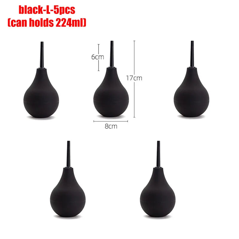 Enema multiple sizes personal care bidet penetration anal douche bathroom accessories toilet shower WC hygienic bidets parts Oasis Select black-L-5pcs