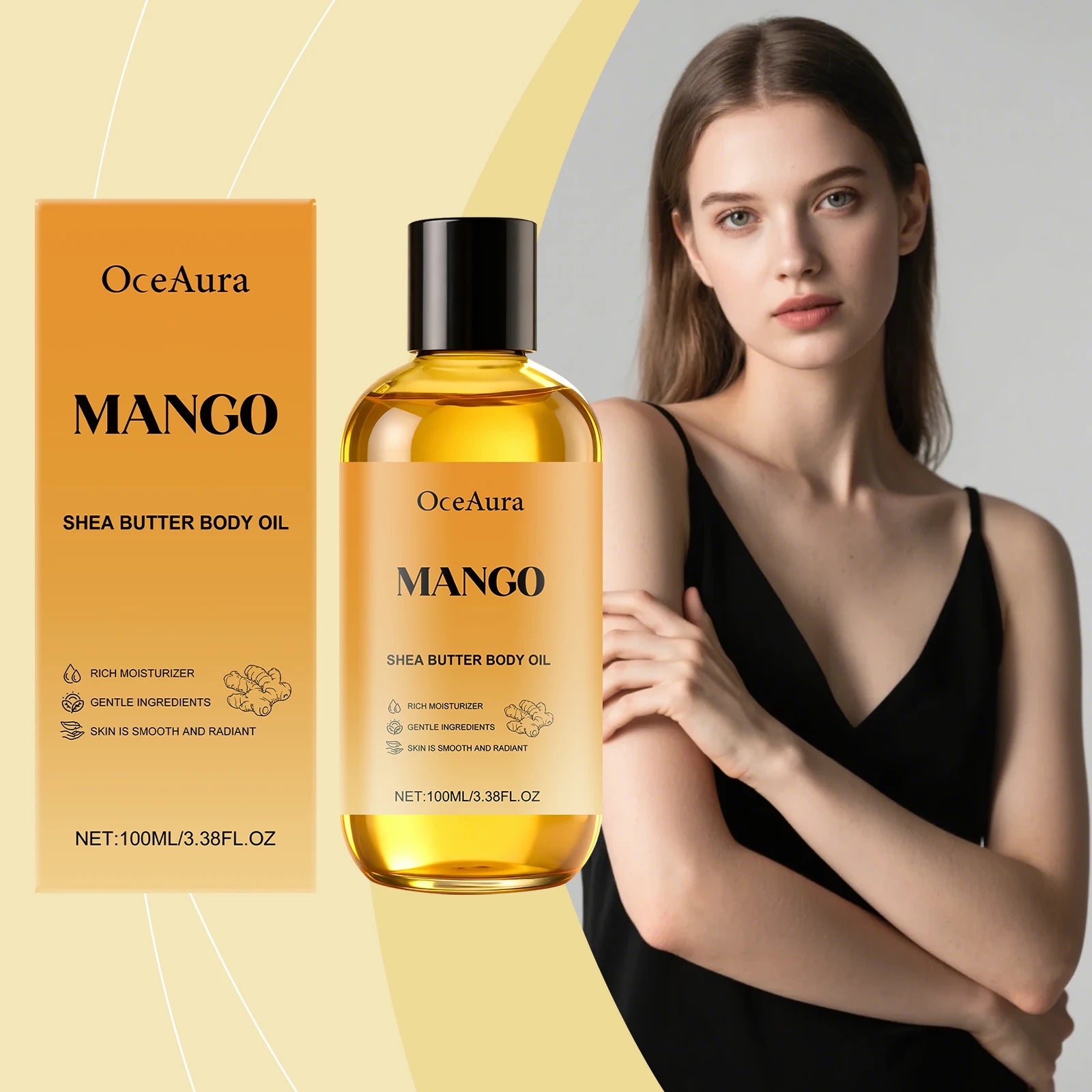 Anti-Aging Mango & Shea Firming Body Oil for Improving Dryness and Roughness Nourishing and Moisturizing Body Skin Skincare Oil Oasis Select