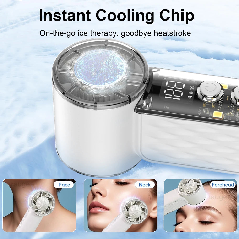 Portable Mini Handheld Fan Mini Turbo Cooling Fan LED Display Outdoor Pocket Hand Fan USBRechargeable Personal Small Fan Oasis Select