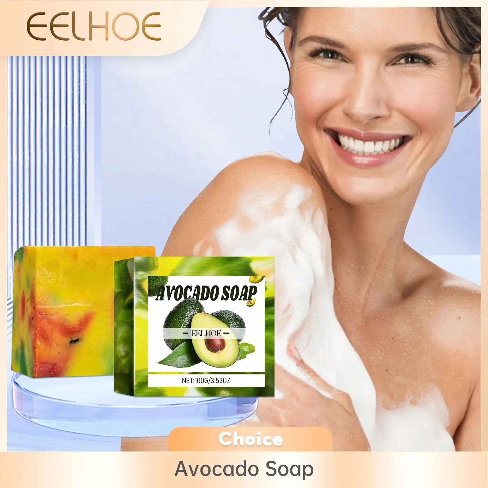 Avocado Soap Body Cleansing Moisturizing Oil Control Smoothing Skin Tender Skin Even Tone Remove Dirt Rejuvenated Skin Body Care Oasis Select