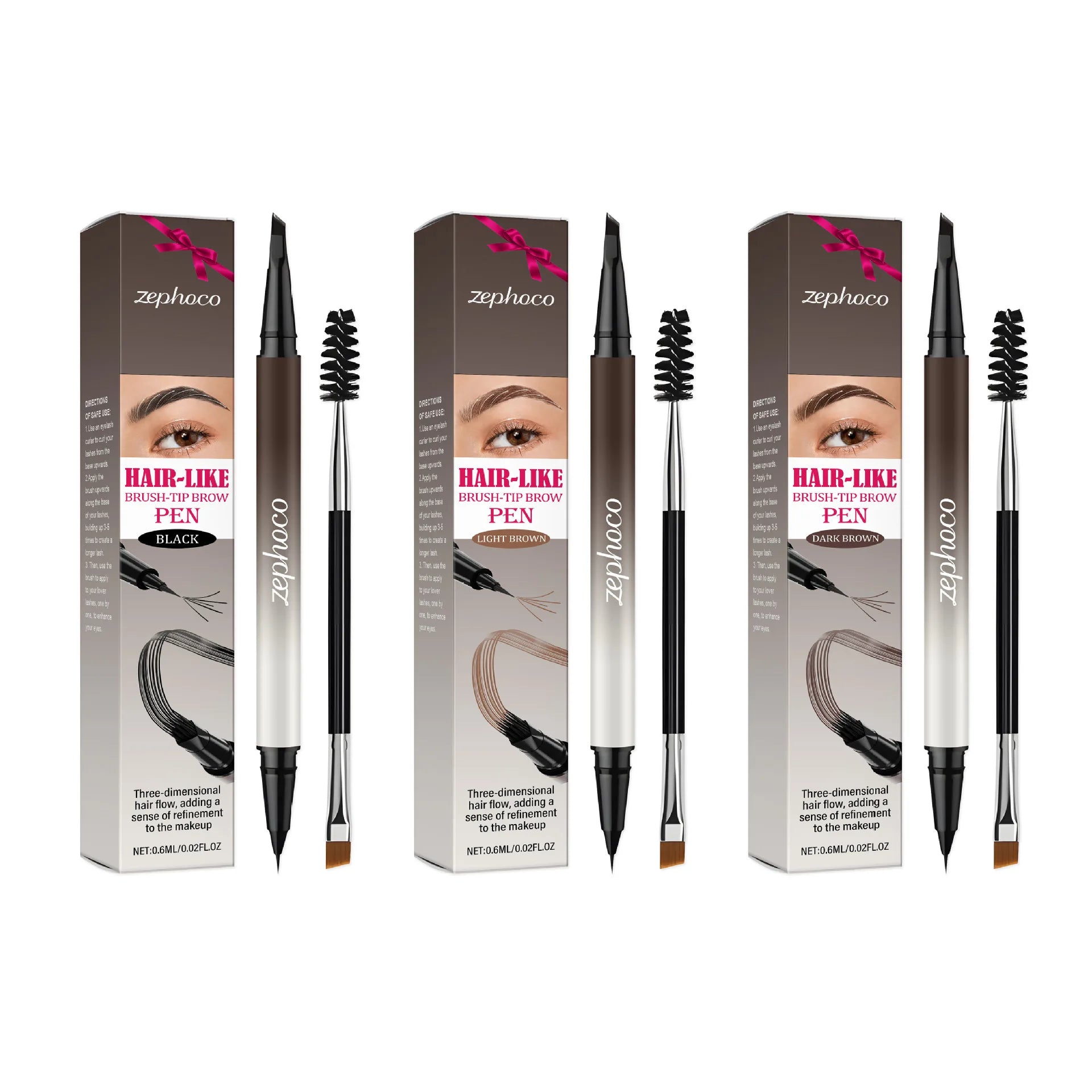 Zephoco Dual-Ended Waterproof Eyebrow Pencil – Natural Look