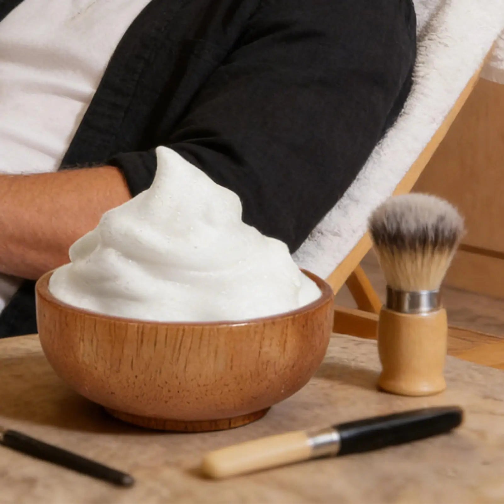 Wooden Shaving Bowl with Lid | Men's Lather Bowl & Soap Holder Shaving Lather Bowl Oasis Select