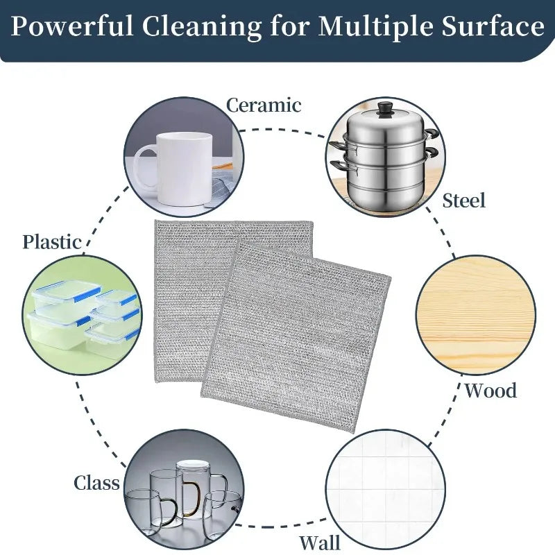 20/5pcs Reusable Wire Dishwashing Rags - Non-Scratch Multi purpose Cleaning Pads for Wet and Dry Dishcloths for Washing Dishes Oasis Select