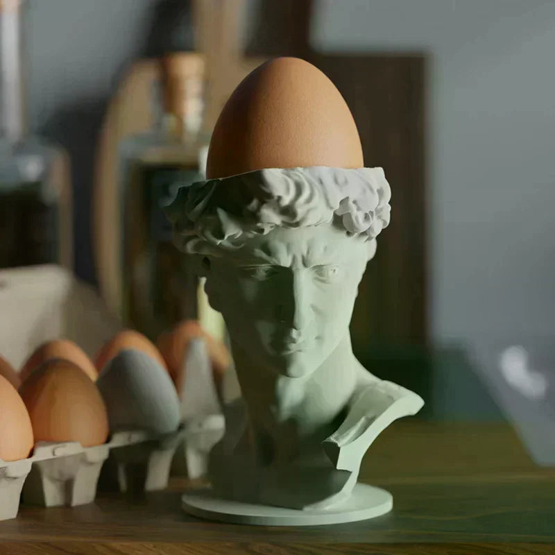 Miniature David Statue Figurine Roman Column Egg Cup & Decorative Collectible Sculpture Suitable For Desk, Car, Home Decor Oasis Select