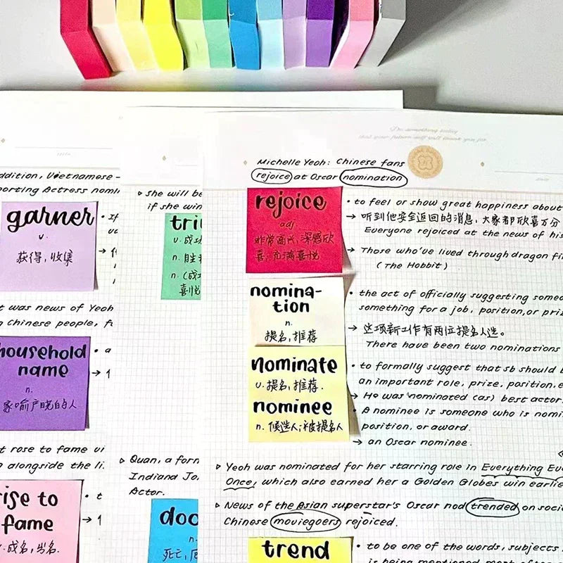 11pcs/Set Fluorescent Color Sticky Notes Posted It Note Pads Planner Stickers Notepad Memo Pad For School Office Supplies Oasis Select