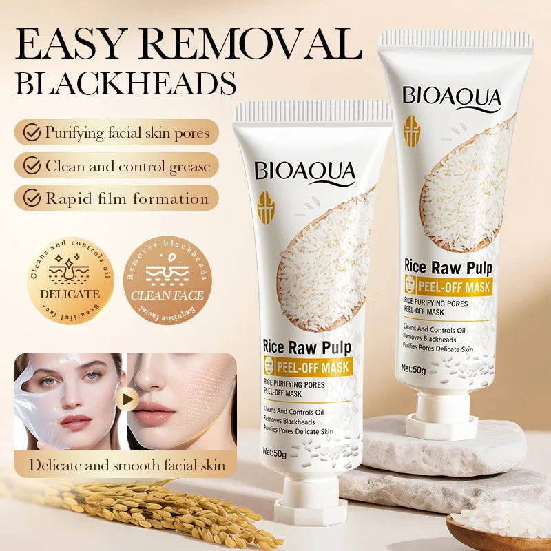White Rice Face Peeling Mask – Blackhead Removal & Anti-Aging Peel-Off Face Mask Oasis Select