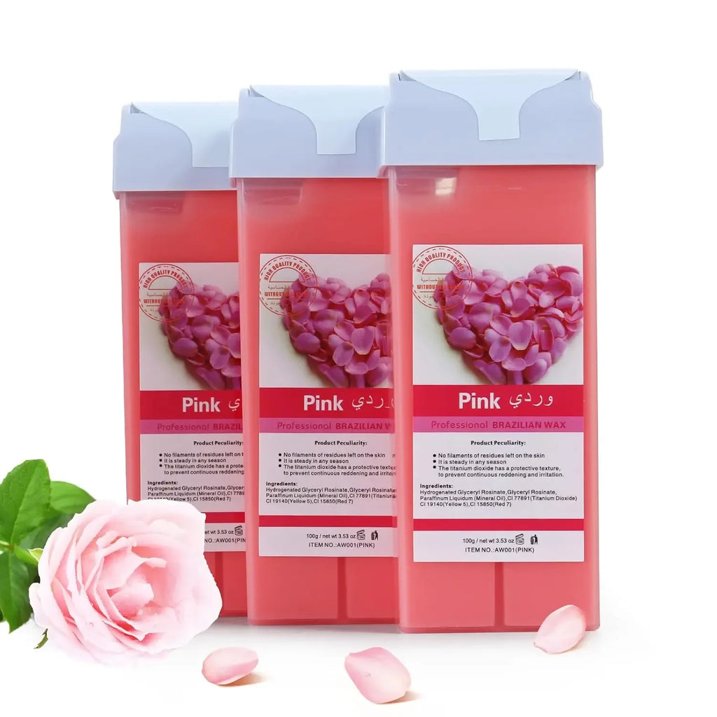 Rose Roll on Depilatory Wax Cream Hair Removal Roller Wax Heater Waxing Hot Cartridge Warmer Equipment Tool Waxing Kit Unisex Oasis Select