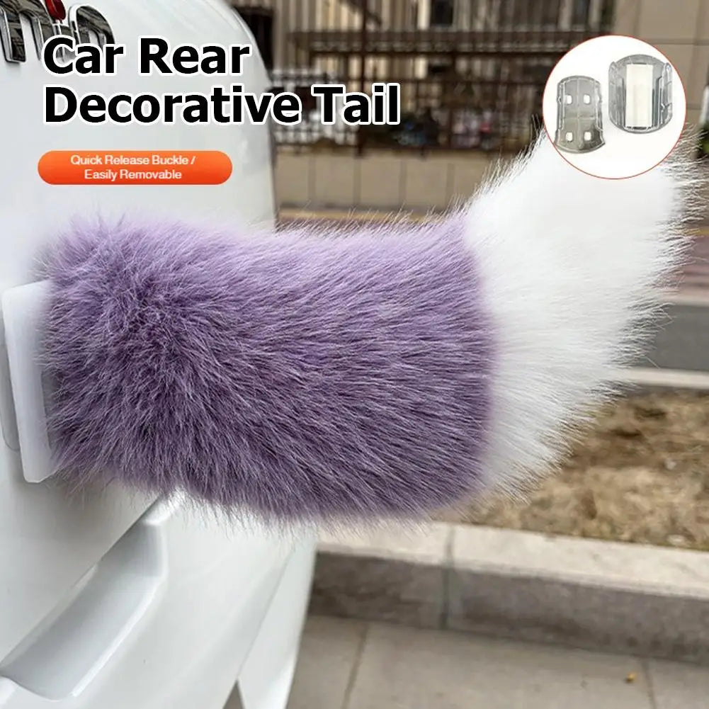 Car Rear Decorative Tail Plush Tail Ornament Motorcycle Plush Tail Decoration Accessories Easy To Use For Backpack Luggage Oasis Select