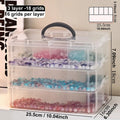 3-layer transparent storage box, stackable storage box, portable craft bead plastic box, jewelry storage box, storage tray Oasis Select 3-layer 18 grid