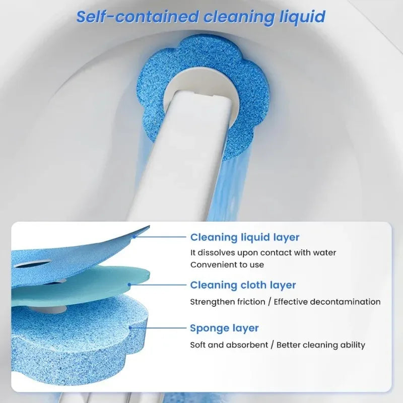 Disposable Toilet Brush Wall Mounted Toilet Brush with Extended Handle Cleaning Set Replacement Head Wc Accessories Oasis Select