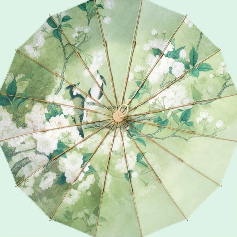 Fashion Three Fold Manual Umbrella Color Coating UV Protection Sunshade Dual Purpose Rain Umbrella for Ladies Oasis Select