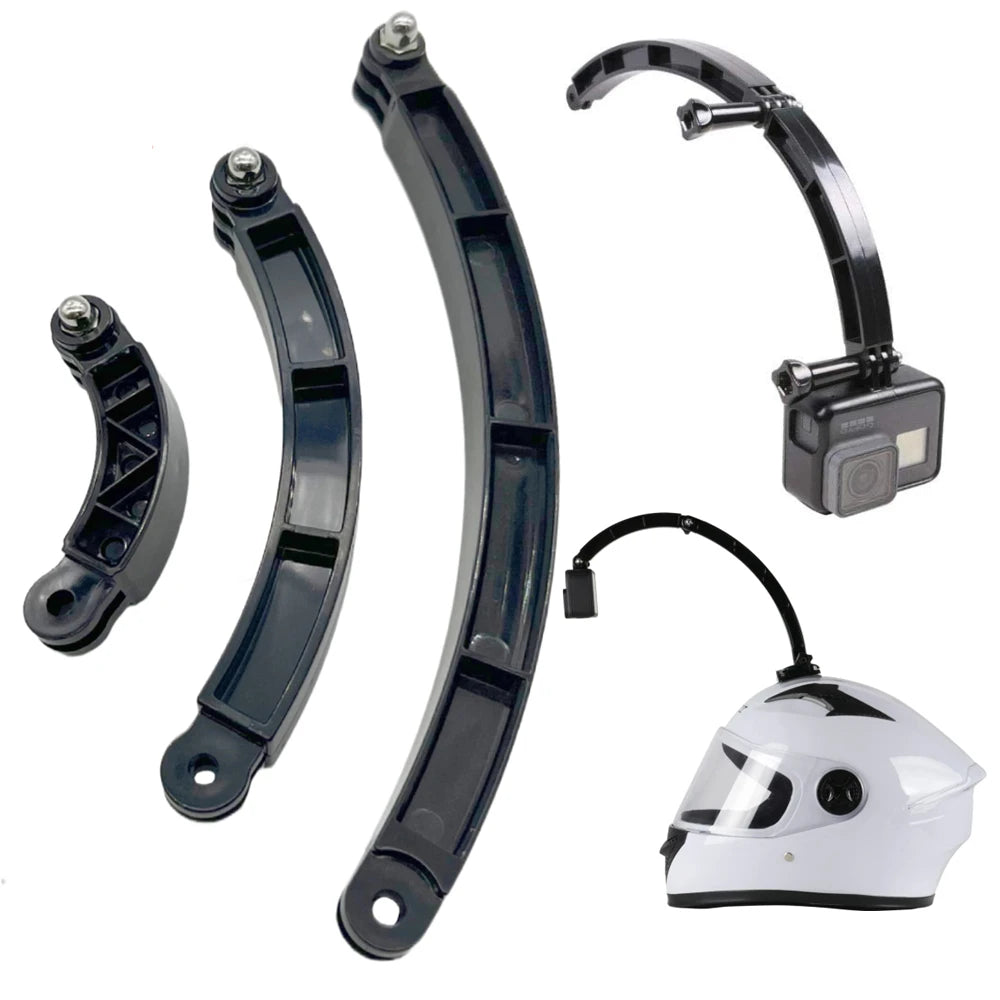 Helmet 3-Way Curved Arm Mount for GoPro, DJI & Action Cams